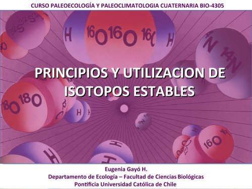 PRINCIPIOS Y UTILIZACION DE ISOTOPOS ESTABLES