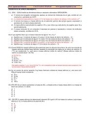 CÁLCULOS E MASSAS-EXERCÍCIOS