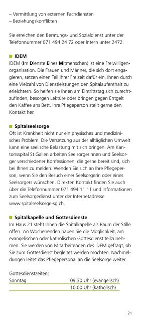 Patienteninformation Kantonsspital St.gallen