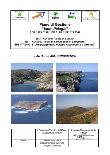 Piano di Gestione “Isole Pelagie” - Assessorato Territorio ed Ambiente