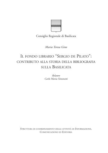 QDR SERGIO DE PILATO XP - Consiglio Regionale della Basilicata