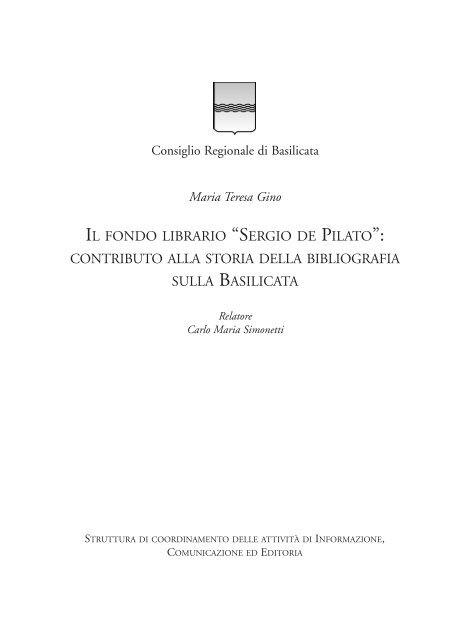 QDR SERGIO DE PILATO XP - Consiglio Regionale della Basilicata