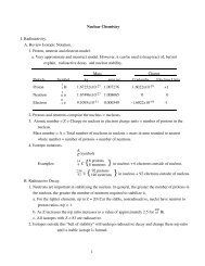 1 Nuclear Chemistry I. Radioactivity. A. Review Isotopic ... - Smu