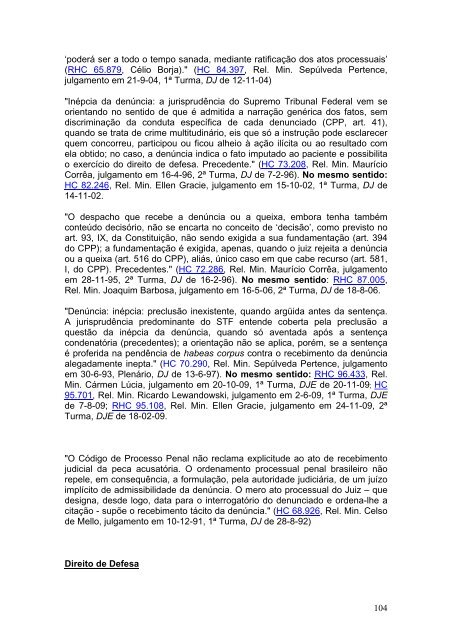 Coletânea de Jurisprudência do STF em Temas Penais