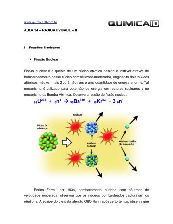 AULA 34 – RADIOATIVIDADE - II