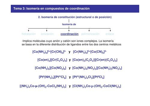 Tema 3: Isomería en compuestos de coordinación ... - Repositori UJI