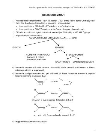 STEREOCHIMICA 1