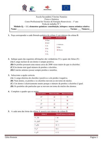 1ª ficha de trabalho