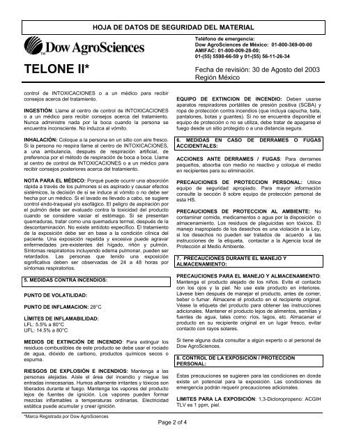 HOJA DE DATOS DE SEGURIDAD DEL MATERIAL - sinat
