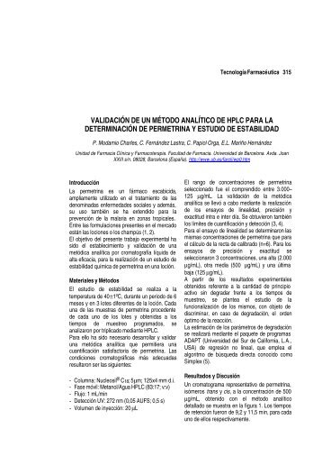 validación de un método analítico de hplc para la determinación de ...