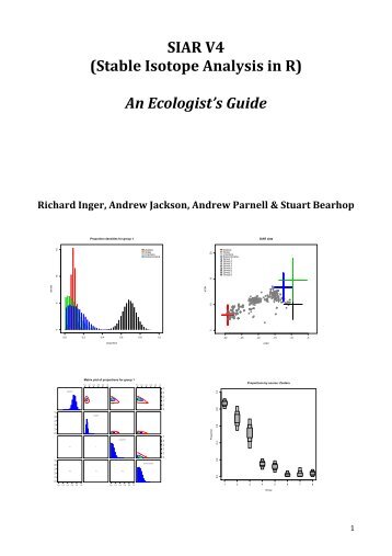 SIAR V4 (Stable Isotope Analysis in R) An Ecologist's Guide