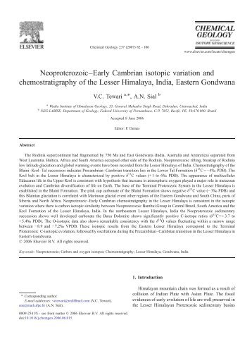 Neoproterozoic–Early Cambrian isotopic variation - Universidade ...