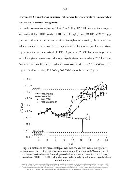 Isótopos estables como trazadores nutricionales naturales en larvas ...