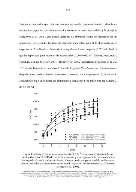 Isótopos estables como trazadores nutricionales naturales en larvas ...