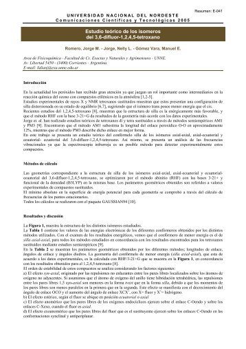 Estudio teórico de los isomeros del 3,6-difluor-1,2,4,5-tetroxano