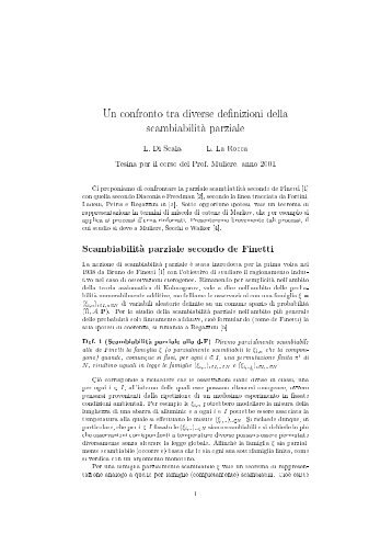 Un confronto tra diverse definizioni della scambiabilità parziale