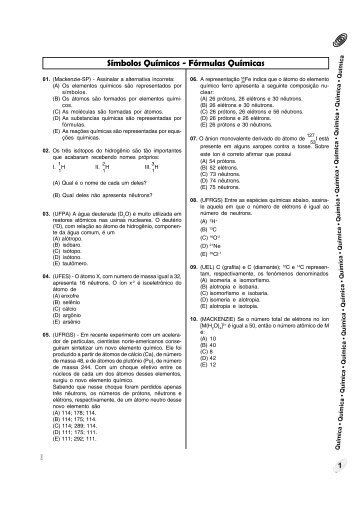 Símbolos Químicos - Fórmulas Químicas - Unificado