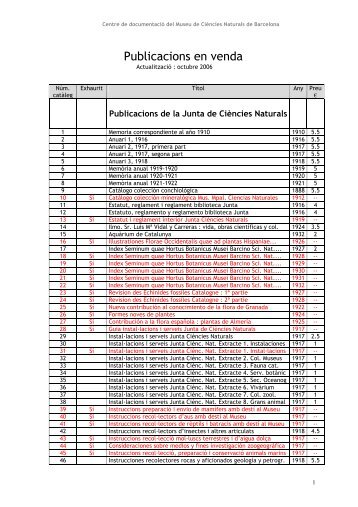 Publications on sale (PDF 239 KB) - Ajuntament de Barcelona
