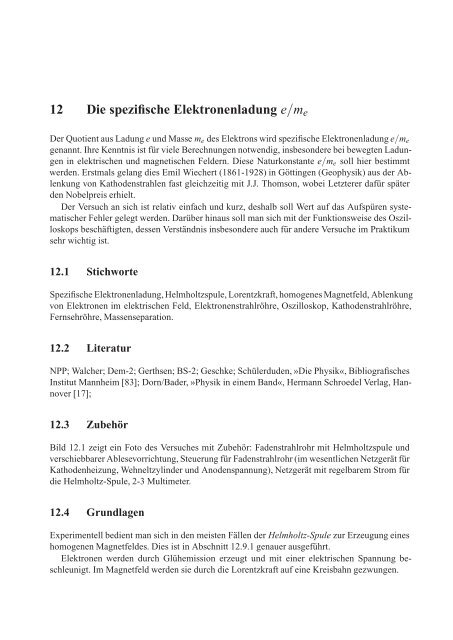 Das Physikalische Praktikum