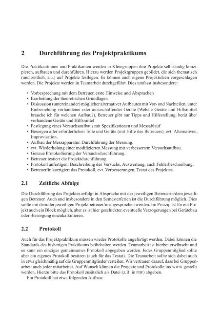 Das Physikalische Praktikum