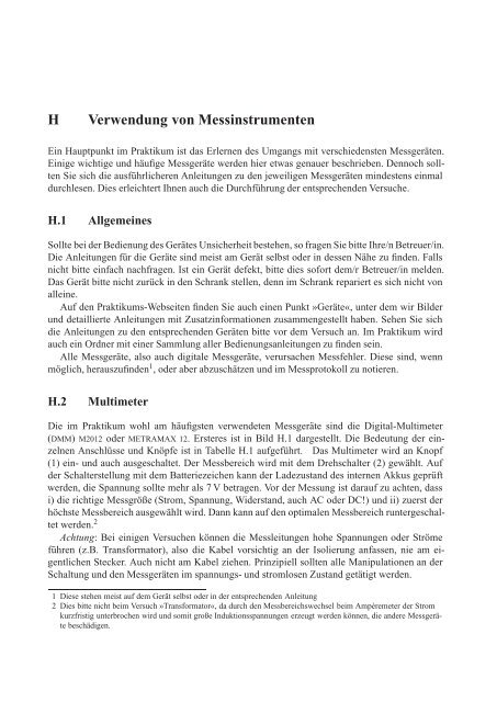 Das Physikalische Praktikum