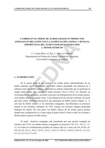 cambios en el perfil de ácidos grasos en productos animales en ...