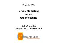 Il ruolo delle imprese EcoMarketing e GreenWashing - Comune di ...