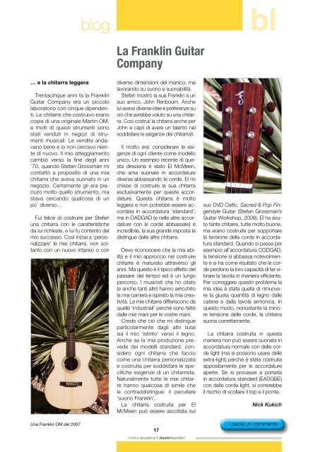 Scarica la versione PDF a "pagina singola" - Chitarra Acustica