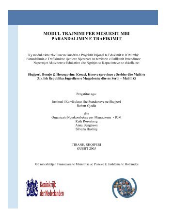 modul trajnimi per mesuesit mbi parandalimin e trafikimit - IOM Tirana