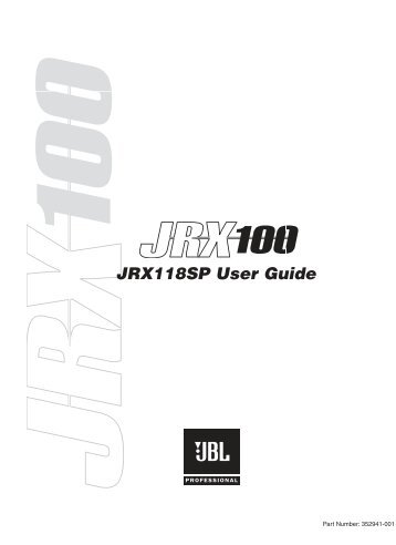 JRX118SP User Guide - JBL Professional