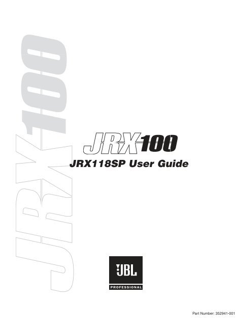 JRX118SP User Guide - JBL Professional