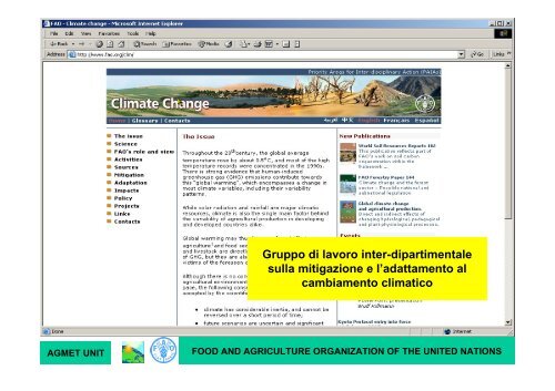 Il contributo di CLIMAGRI ai programmi della FAO sul ... - Arpa