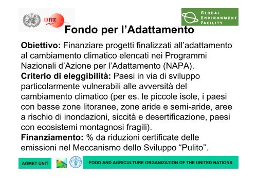 Il contributo di CLIMAGRI ai programmi della FAO sul ... - Arpa