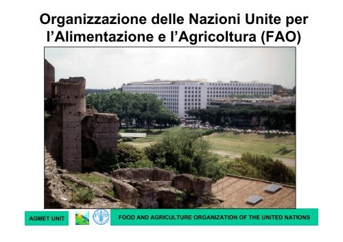 Il contributo di CLIMAGRI ai programmi della FAO sul ... - Arpa