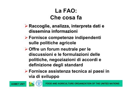 Il contributo di CLIMAGRI ai programmi della FAO sul ... - Arpa