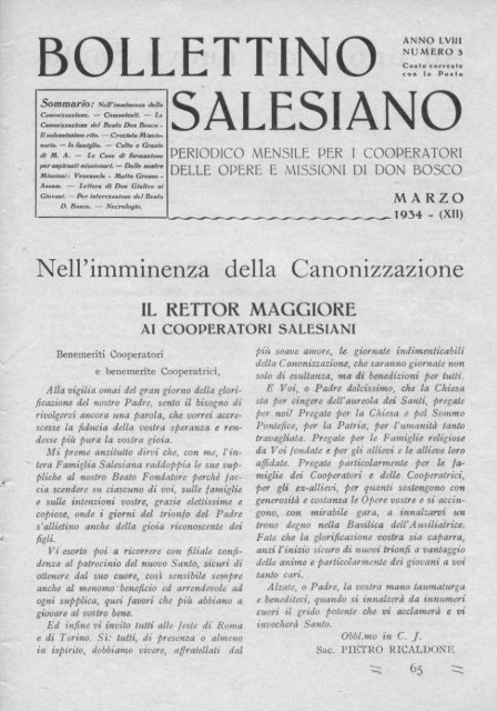 Bollettino Salesiano - marzo 1934 - il bollettino salesiano