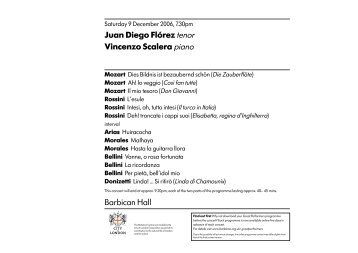 Download the Florez programme here [pdf format] - Barbican