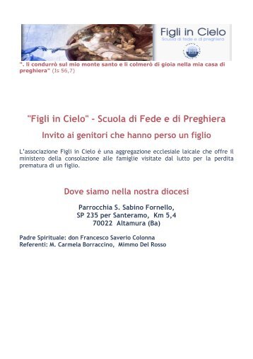 "Figli in Cielo" - Scuola di Fede e di Preghiera - Diocesi Altamura ...