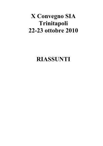 Riassunti degli interventi presentati - Archeoastronomia Ligustica