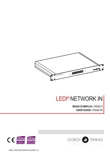 LEDI® NETWORK IN - Gorgy Timing