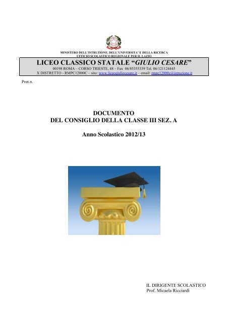 Documento finale classe III sez. A - Liceo Giulio Cesare