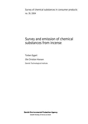 Survey and emission of chemical substances from incense