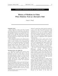 History of Medicine in China When Medicine ... - McGill University