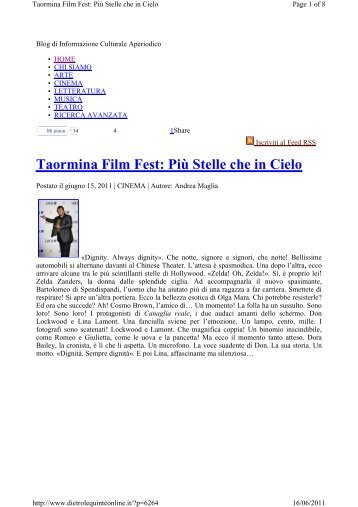 Taormina Film Fest: Più Stelle che in Cielo - Taormina Arte