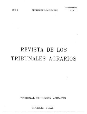 revista de los tribun°ales agrarios - Tribunal Superior Agrario