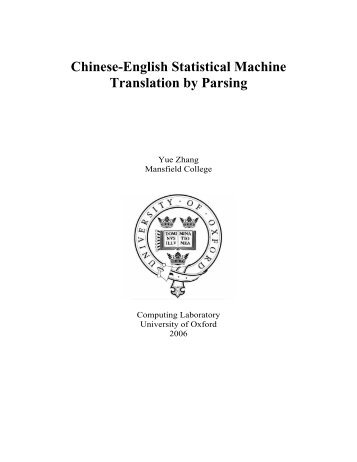 Chinese-English Statistical Machine Translation by Parsing