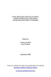 Civil-Military Change in China - Strategic Studies Institute - U.S. Army