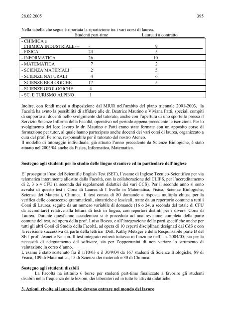 Seduta del 28/02/2005 - Università degli Studi di Torino