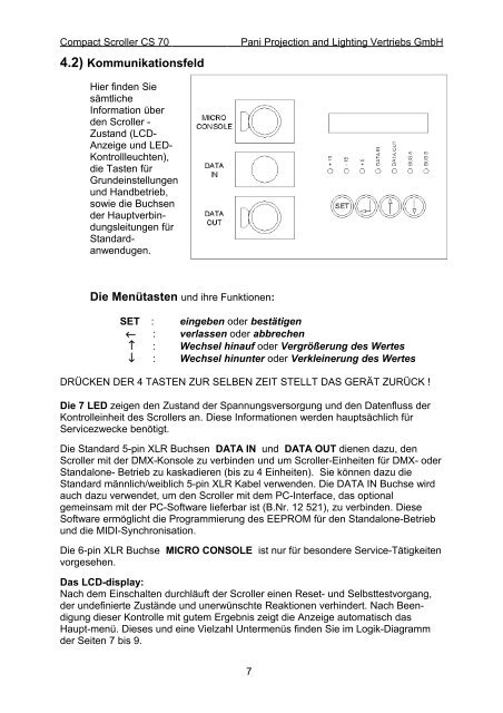 6) Die Scrollereinheit (Kassette) - Pani Projection and Lighting