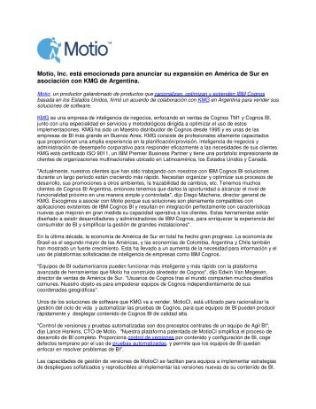 Motio, Inc. está emocionada para anunciar su expansión ... - PRWeb